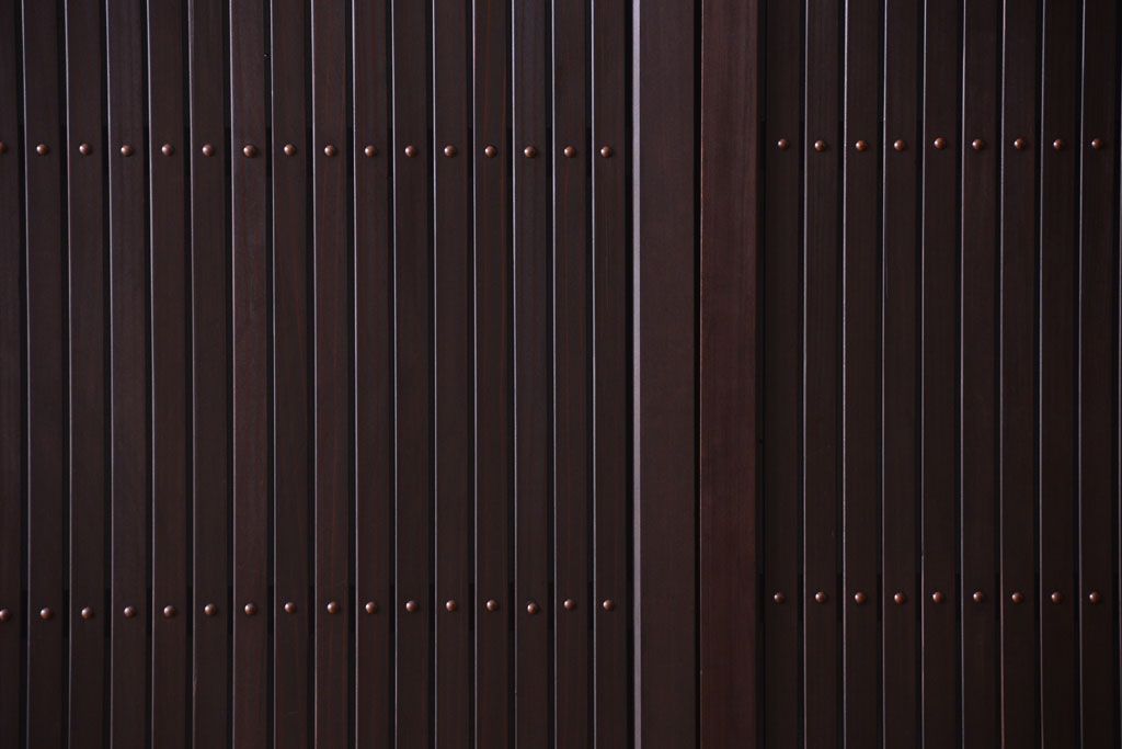 古民具・骨董　明治〜大正　古い木の高級平格子戸2枚セット