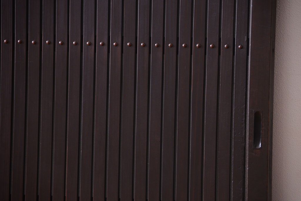 古民具・骨董　明治〜大正　古い木の高級平格子戸2枚セット