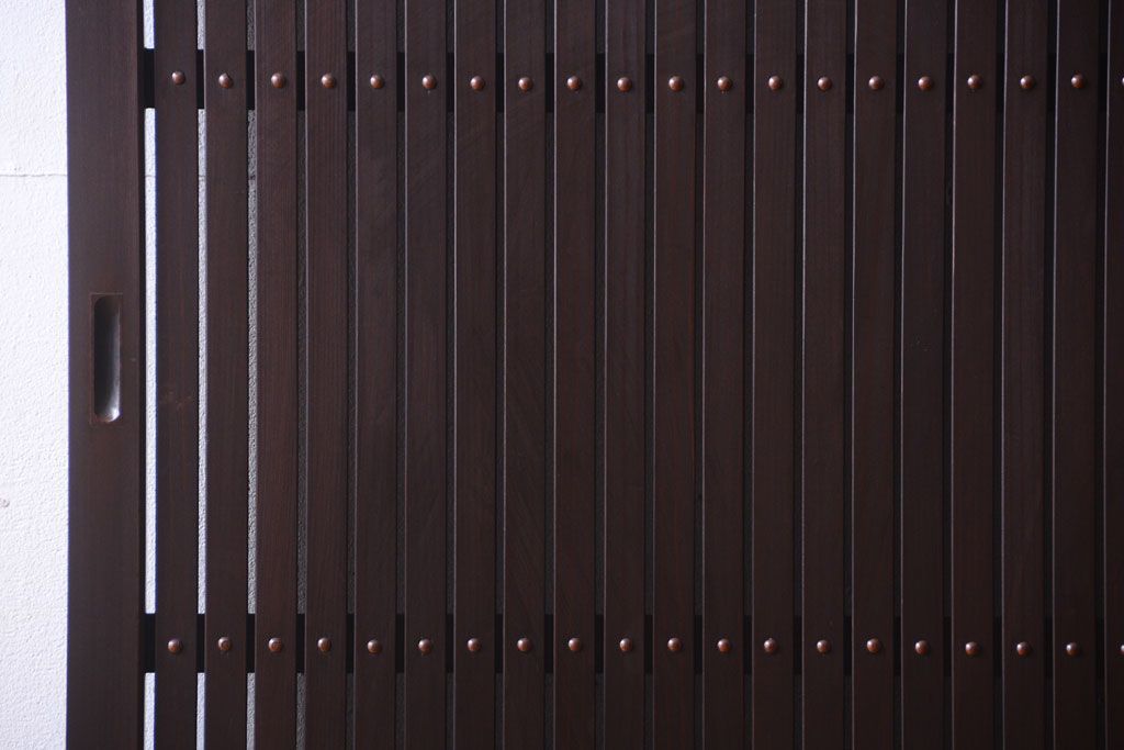 古民具・骨董　明治〜大正　古い木の高級平格子戸2枚セット