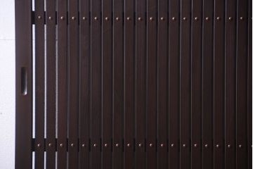 古民具・骨董　明治〜大正　古い木の高級平格子戸2枚セット