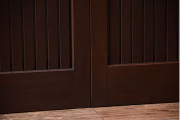 古民具・骨董　明治〜大正　古い木の高級平格子戸2枚セット