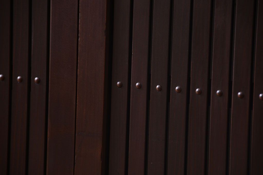 古民具・骨董　明治〜大正　古い木の高級平格子戸2枚セット