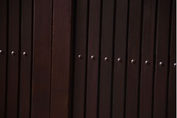 古民具・骨董　明治〜大正　古い木の高級平格子戸2枚セット