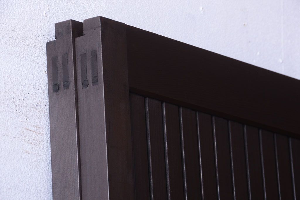 古民具・骨董　明治〜大正　古い木の高級平格子戸2枚セット