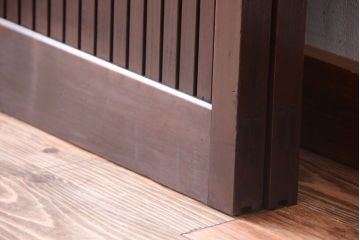 古民具・骨董　明治〜大正　古い木の高級平格子戸2枚セット