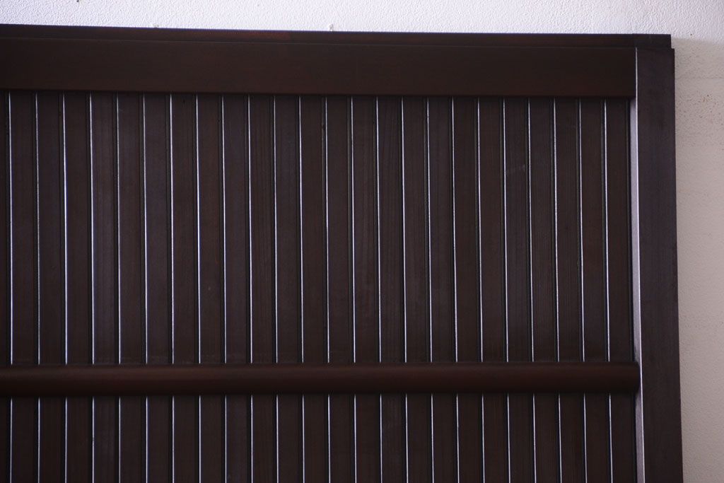 古民具・骨董　明治〜大正　古い木の高級平格子戸2枚セット