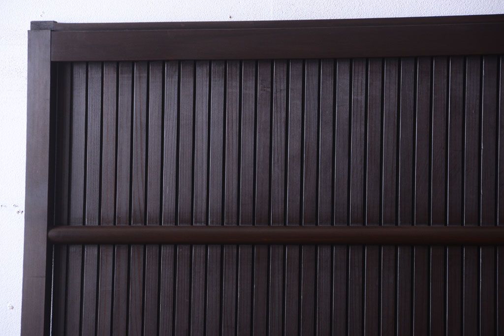 古民具・骨董　明治〜大正　古い木の高級平格子戸2枚セット