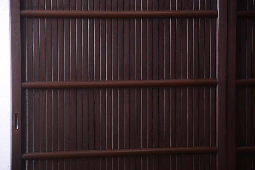 古民具・骨董　明治〜大正　古い木の高級平格子戸2枚セット