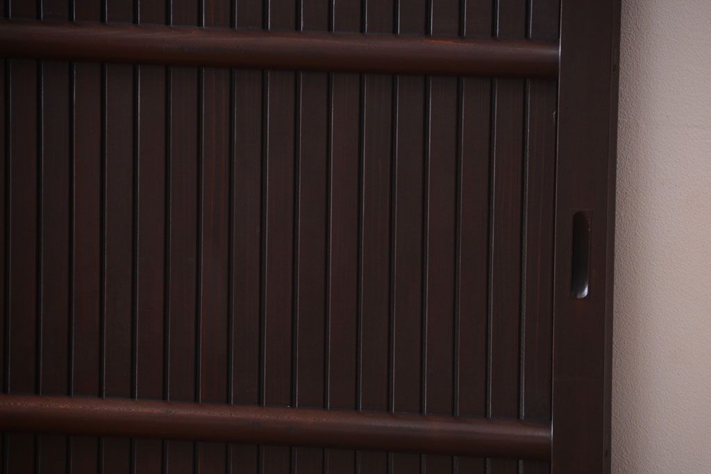 古民具・骨董　明治〜大正　古い木の高級平格子戸2枚セット