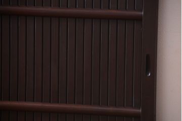 古民具・骨董　明治〜大正　古い木の高級平格子戸2枚セット