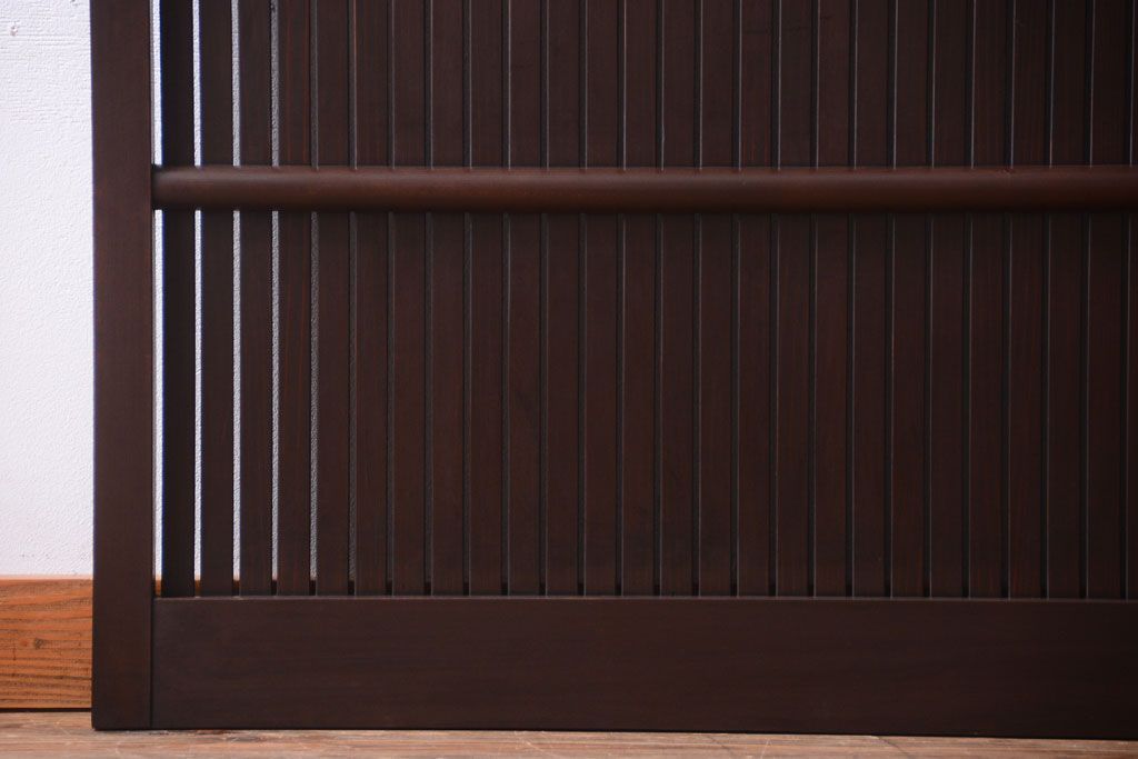 古民具・骨董　明治〜大正　古い木の高級平格子戸2枚セット