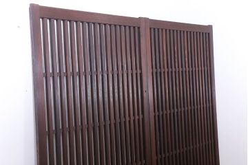 和製アンティーク　大正〜昭和　荒格子戸2枚セット