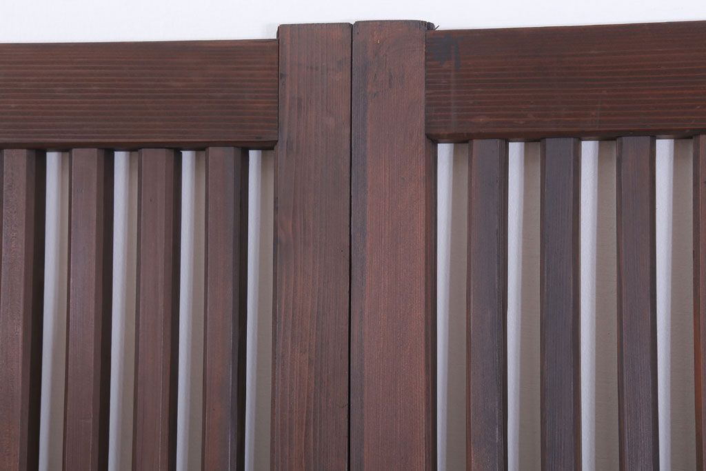 和製アンティーク　大正〜昭和　荒格子戸2枚セット