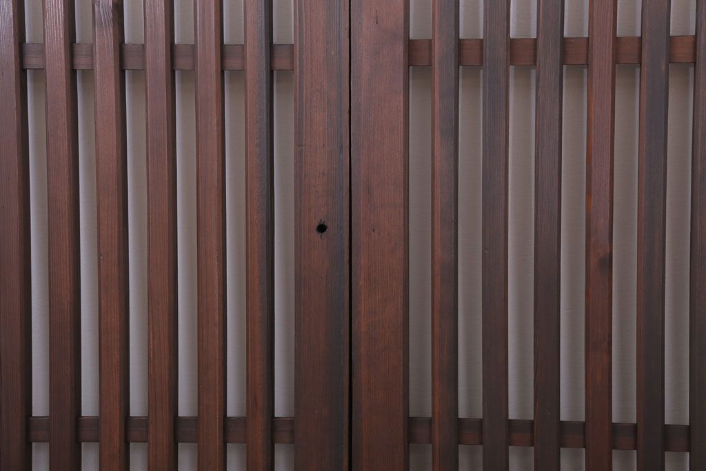 和製アンティーク　大正〜昭和　荒格子戸2枚セット