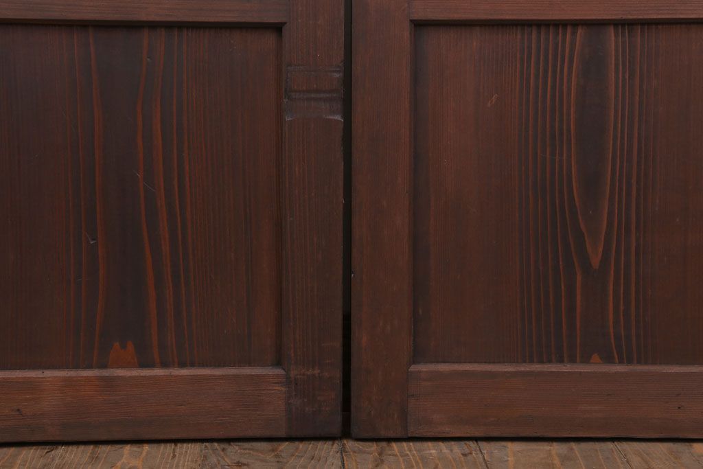 和製アンティーク　大正〜昭和　荒格子戸2枚セット