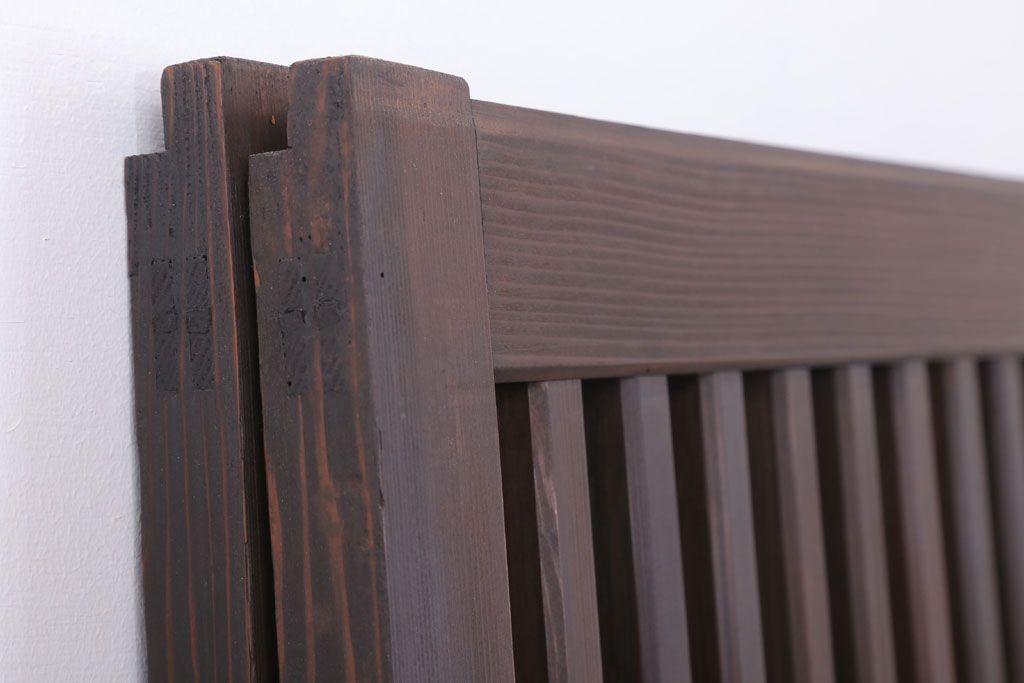 和製アンティーク　大正〜昭和　荒格子戸2枚セット