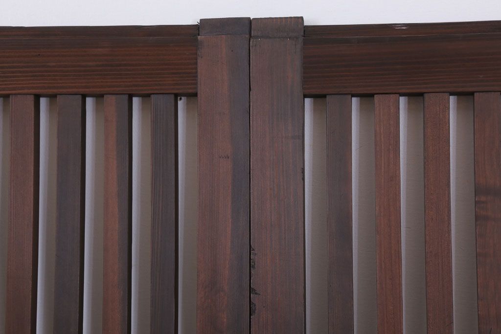 和製アンティーク　大正〜昭和　荒格子戸2枚セット