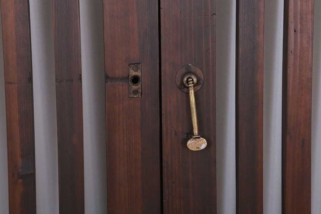 和製アンティーク　大正〜昭和　荒格子戸2枚セット