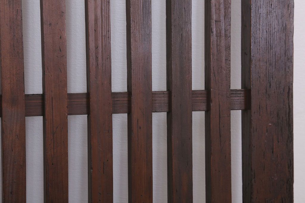 和製アンティーク　大正〜昭和　荒格子戸2枚セット