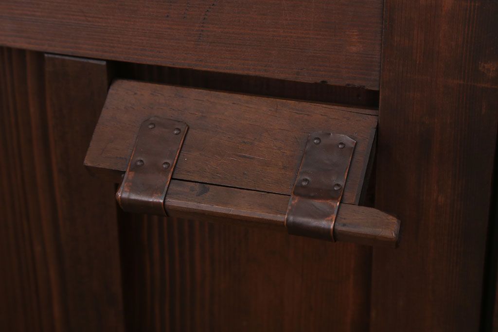 和製アンティーク　大正〜昭和　荒格子戸2枚セット