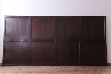 古民具・骨董　檜材のアンティーク高級板戸4枚セット