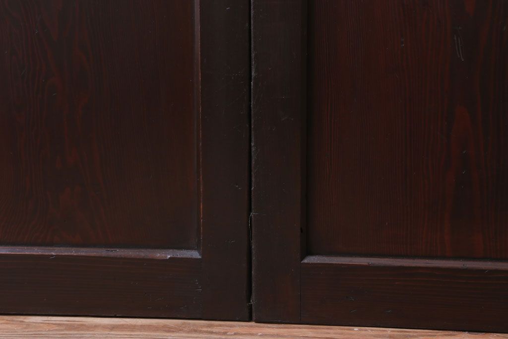 古民具・骨董　檜材のアンティーク高級板戸4枚セット