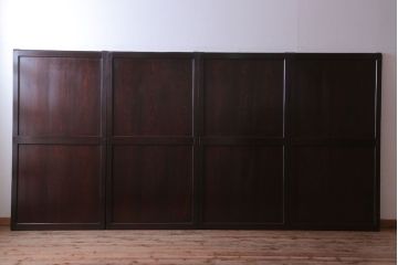 古民具・骨董　檜材のアンティーク高級板戸4枚セット