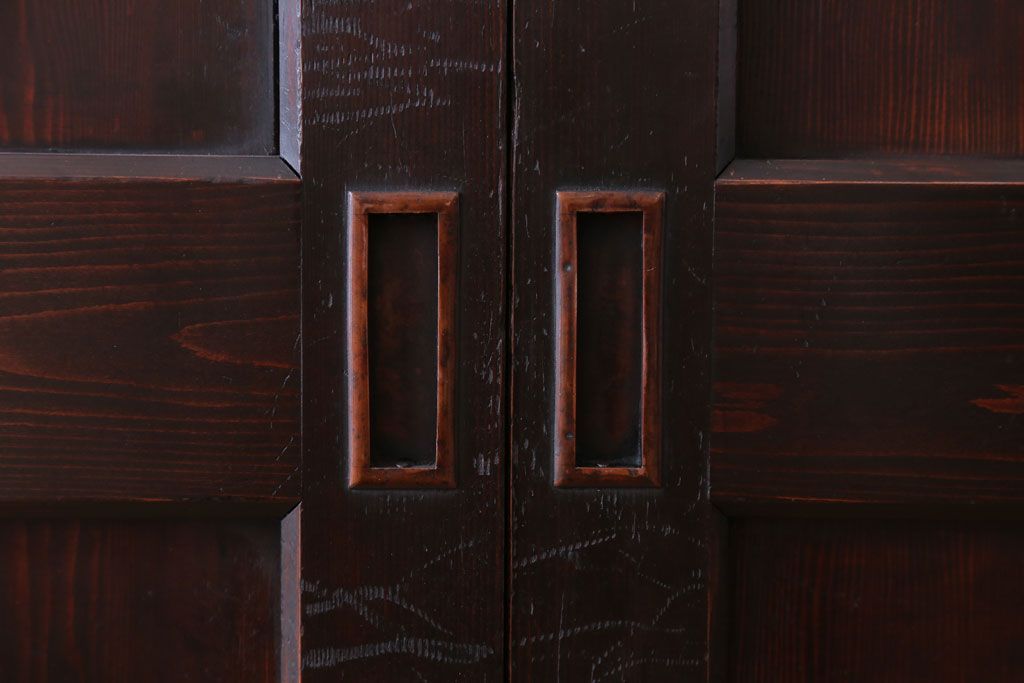 古民具・骨董　檜材のアンティーク高級板戸4枚セット