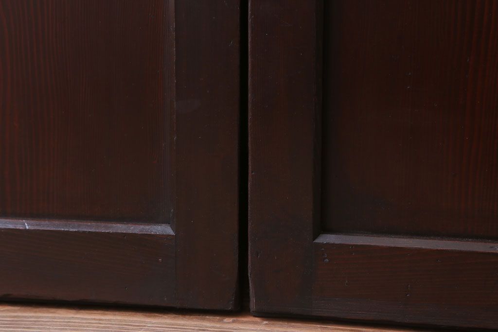 古民具・骨董　檜材のアンティーク高級板戸4枚セット