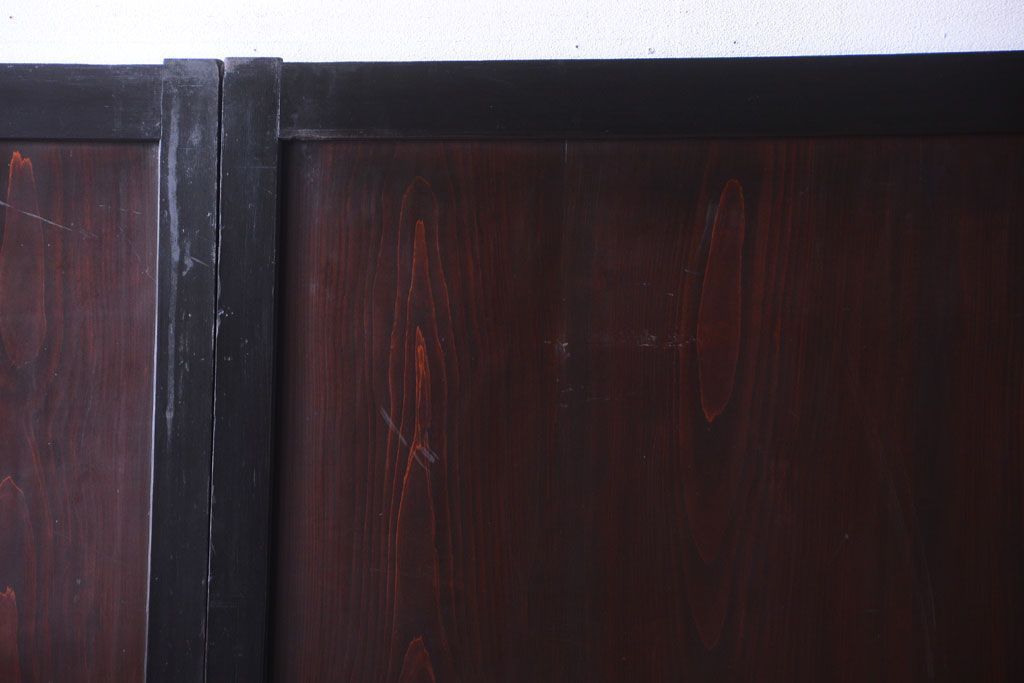 古民具・骨董　明治〜大正　古い木製の板戸帯戸4枚セット