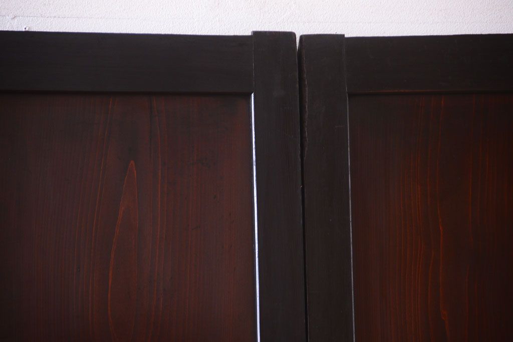 古民具・骨董　明治〜大正　古い木製の板戸帯戸4枚セット