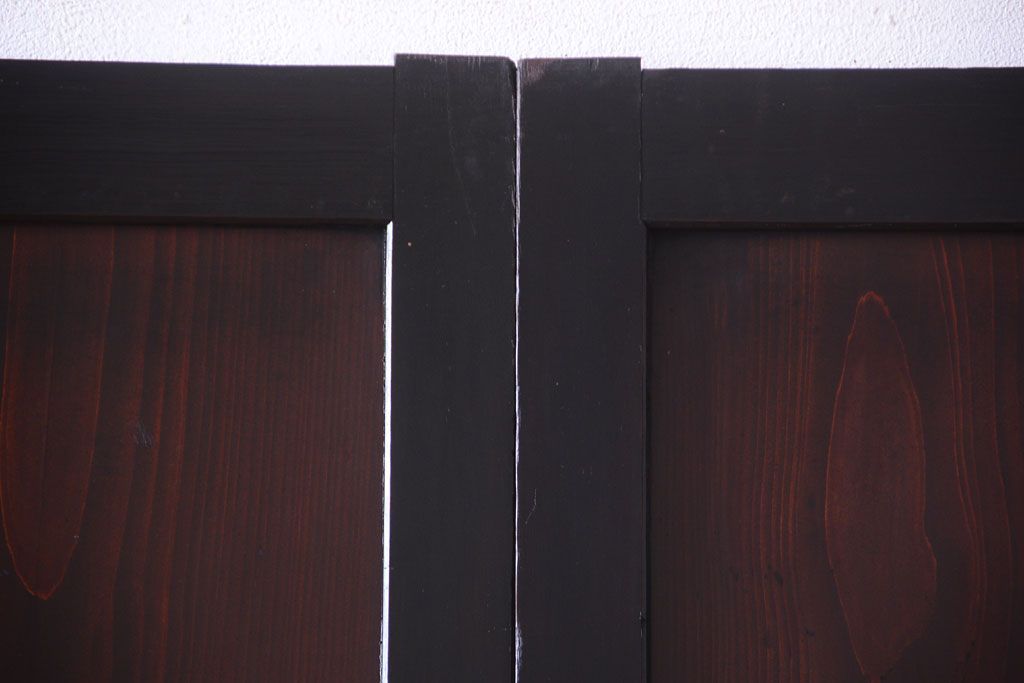 古民具・骨董　明治〜大正　古い木製の板戸帯戸4枚セット