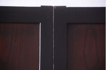 古民具・骨董　明治〜大正　古い木製の板戸帯戸4枚セット