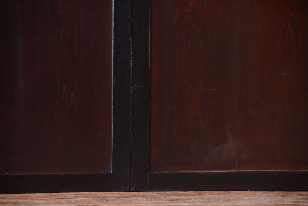 古民具・骨董　明治〜大正　古い木製の板戸帯戸4枚セット