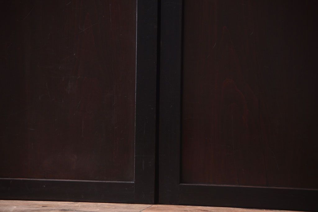 古民具・骨董　明治〜大正　古い木製の板戸帯戸4枚セット