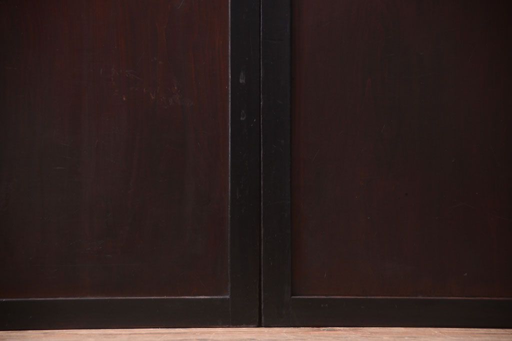 古民具・骨董　明治〜大正　古い木製の板戸帯戸4枚セット