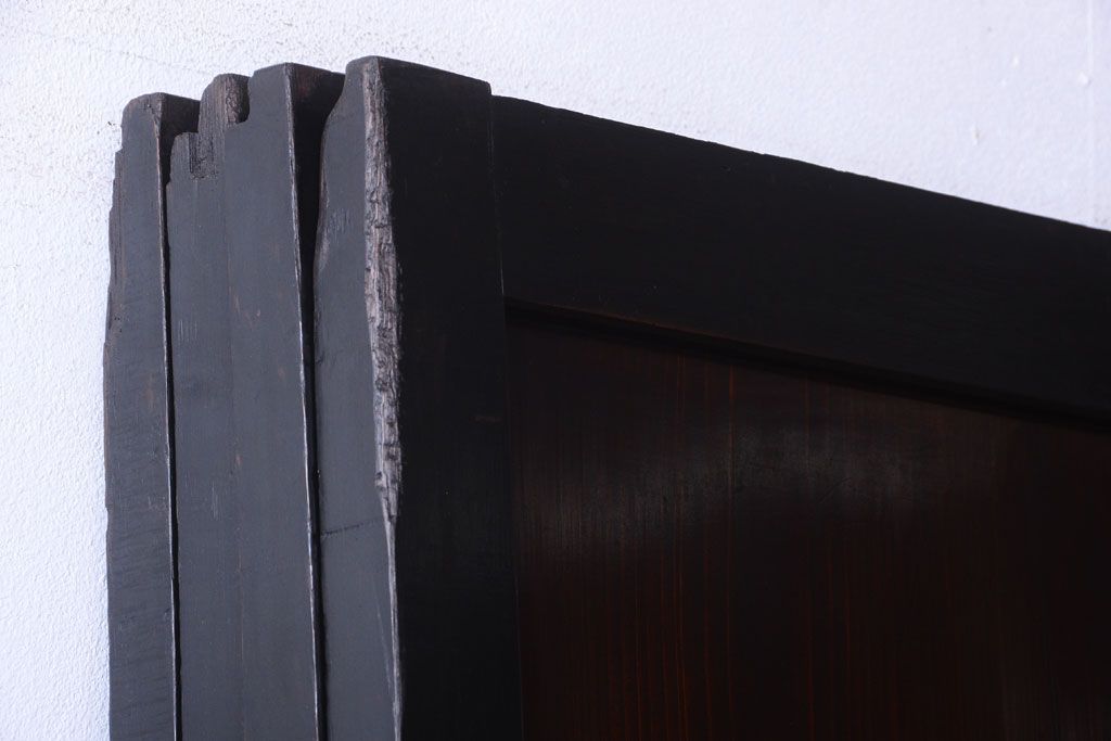 古民具・骨董　明治〜大正　古い木製の板戸帯戸4枚セット