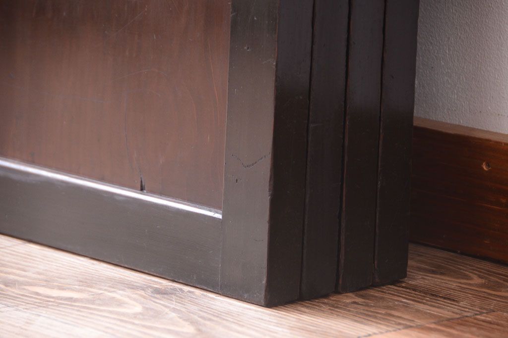 古民具・骨董　明治〜大正　古い木製の板戸帯戸4枚セット