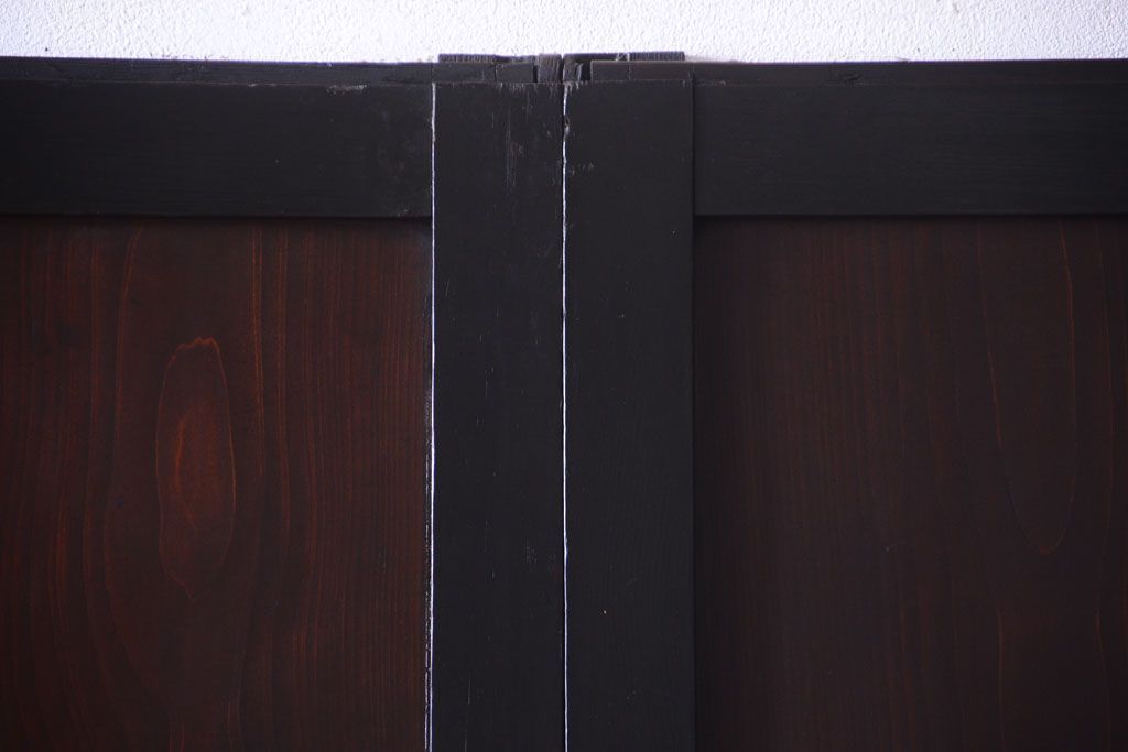 古民具・骨董　明治〜大正　古い木製の板戸帯戸4枚セット