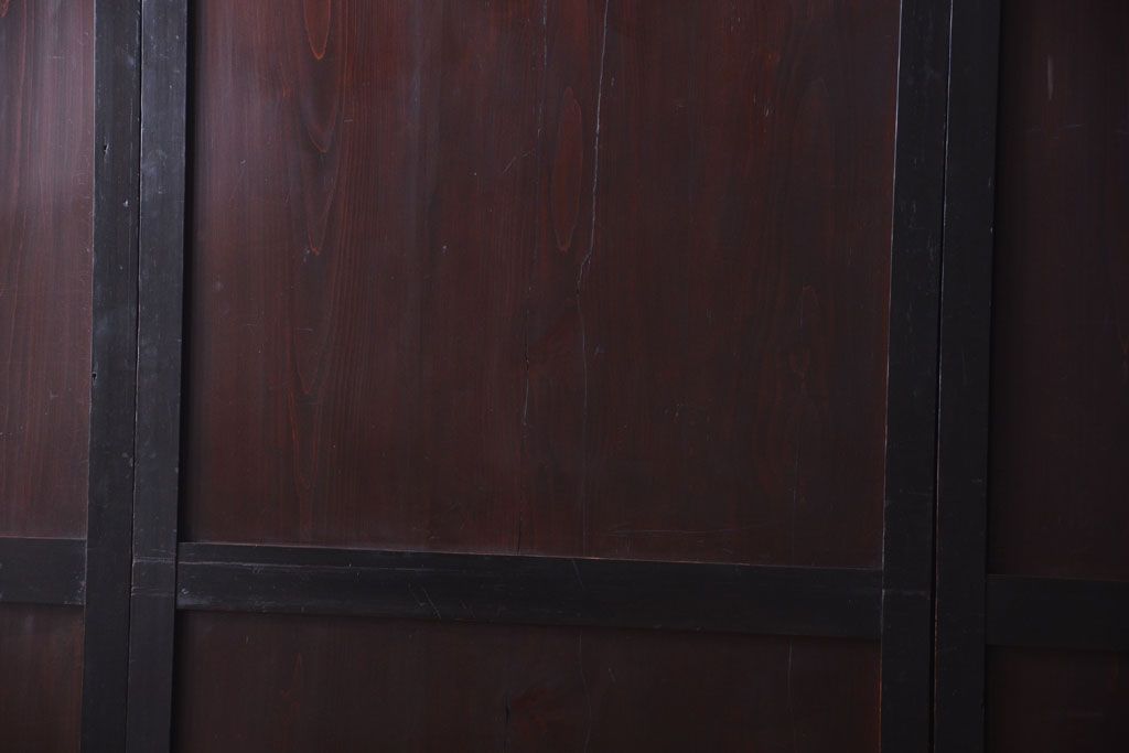 古民具・骨董　明治〜大正　古い木製の板戸帯戸4枚セット