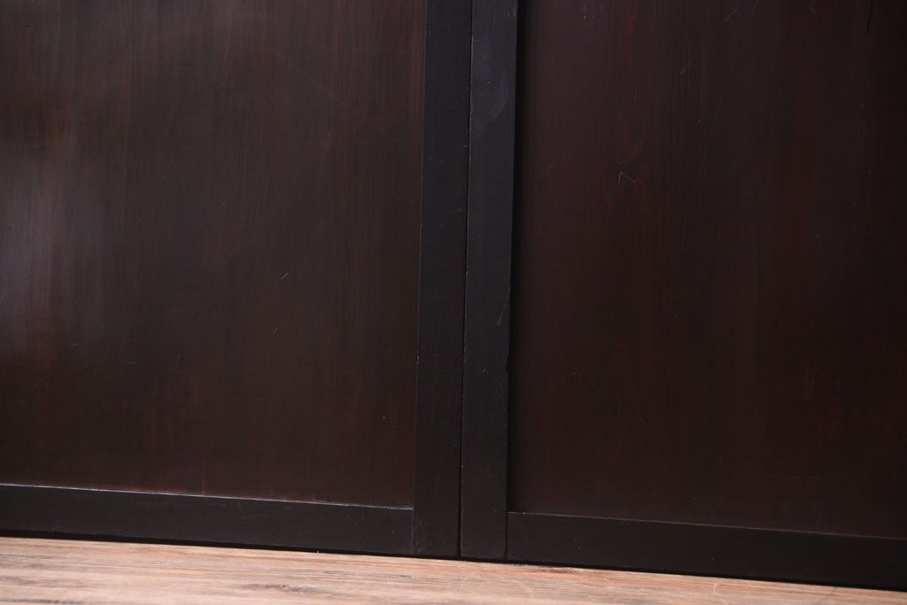 古民具・骨董　明治〜大正　古い木製の板戸帯戸4枚セット