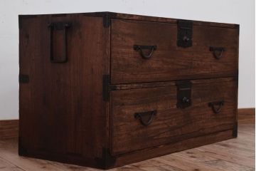 アンティーク家具　古民具・骨董　明治大正期　古い時代箪笥ローボード