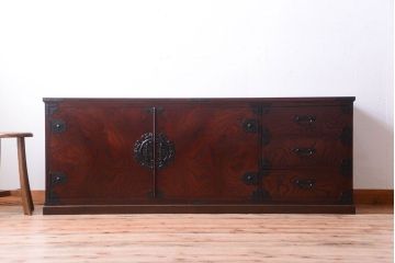 中古　筑後民芸家具　衣装箪笥ローボード(ローチェスト)