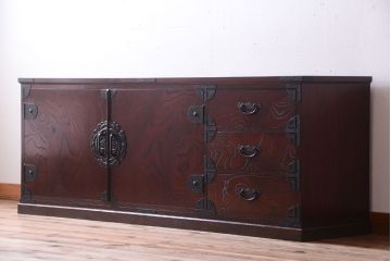 中古　筑後民芸家具　衣装箪笥ローボード(ローチェスト)