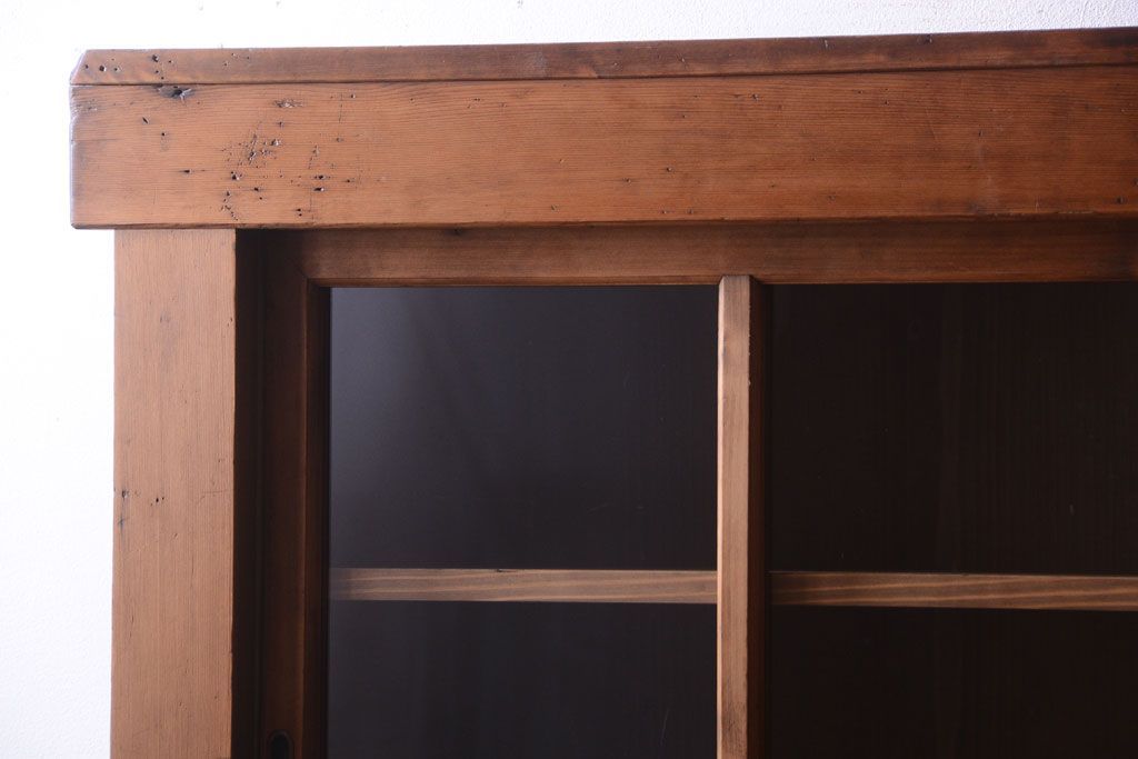 アンティーク家具　古民具・骨董　明治〜大正期　古い木味の五尺関西水屋箪笥(収納棚)