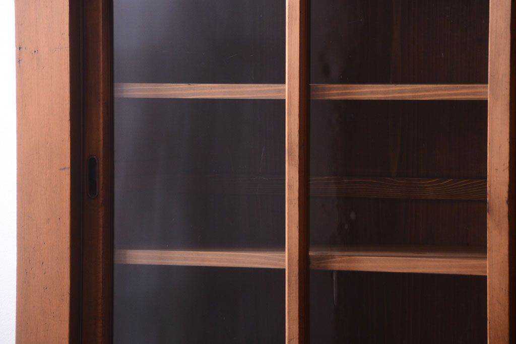 アンティーク家具　古民具・骨董　明治〜大正期　古い木味の五尺関西水屋箪笥(収納棚)