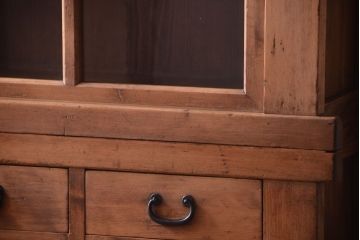 アンティーク家具　古民具・骨董　明治〜大正期　古い木味の五尺関西水屋箪笥(収納棚)