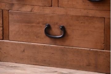 アンティーク家具　古民具・骨董　明治〜大正期　古い木味の五尺関西水屋箪笥(収納棚)