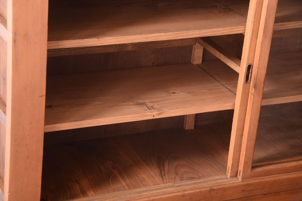 アンティーク家具　古民具・骨董　明治〜大正期　古い木味の五尺関西水屋箪笥(収納棚)