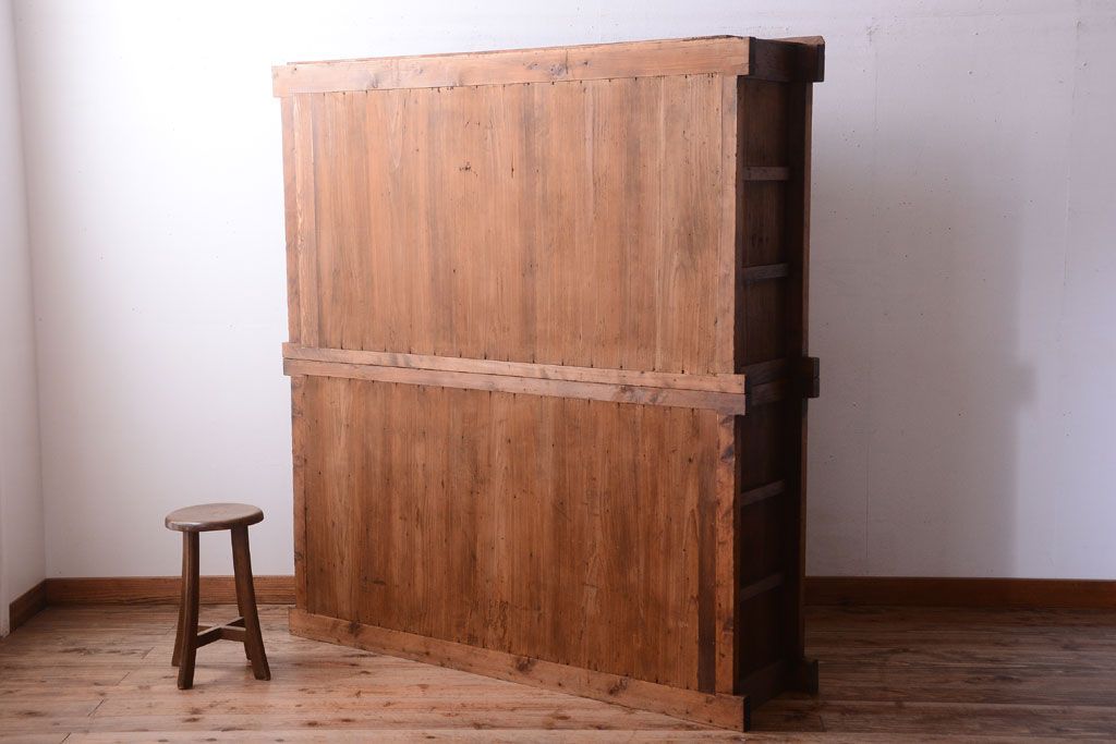 アンティーク家具　古民具・骨董　明治〜大正期　古い木味の五尺関西水屋箪笥(収納棚)